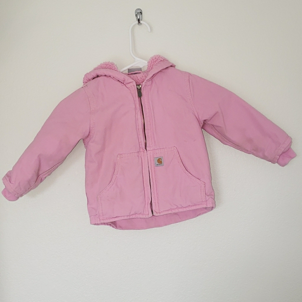 Girls Carhart Jacket 2T Pink Fleece Lined